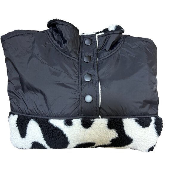 Grayson Threads Faux Fur Black & White Pullover Sherpa Jacket - Size Large - Picture 2 of 6